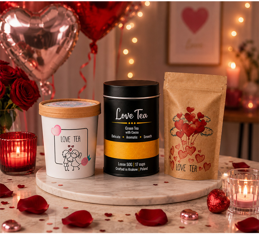 Love Tea Leo Tea – elegancka puszka, doypack i kubek prezentowy jako doskonaly pomysl na prezent dla zakochanych